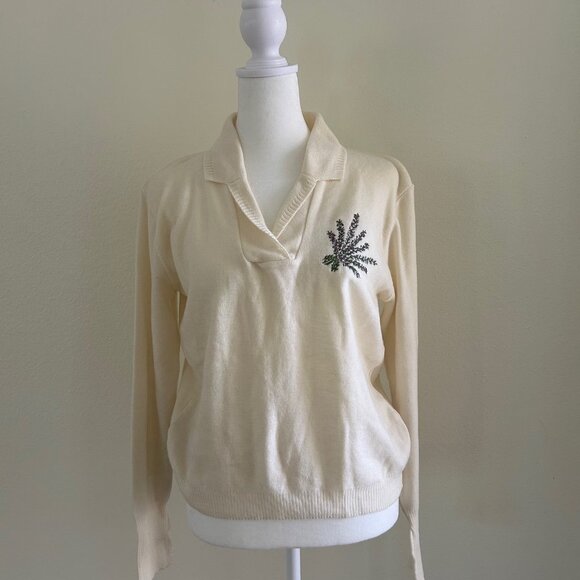 Vintage Balmoral Scotland Wool Sweater Size36 Pure New Wool Embroidered Pullover - Picture 1 of 11